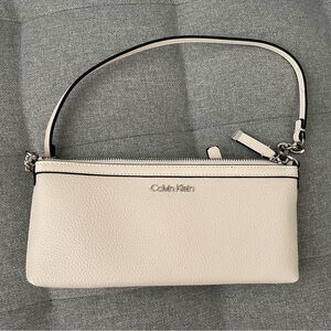 Calvin Klein Cream Wristlet Clutch